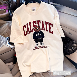 Áo thun mlb calstate tay lỡ form rộng chất liệu cotton cao cấp, áo phông tay lỡ mlb like nam nữ