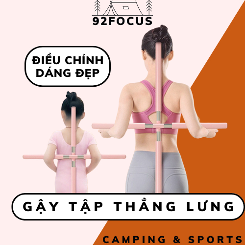 Gậy tập thẳng lưng 92FOCUS dụng cụ tập ygoa điều chỉnh dáng lưng chống gù lưng