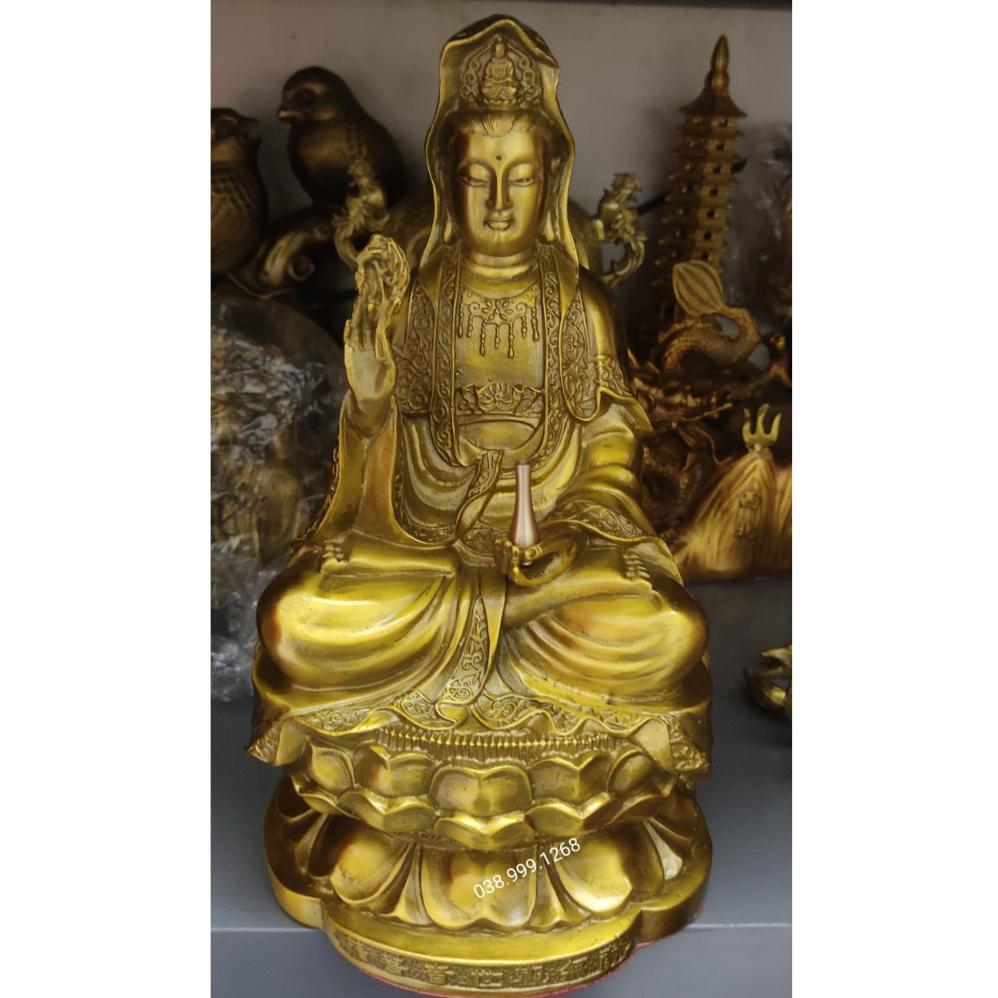 Tượng Phật Quan Âm Bồ Tát Áo Hoa cao 326cm Tượng Phật Bà Quan Thế Âm Đại Thế Chí bồ tát bằng đồng