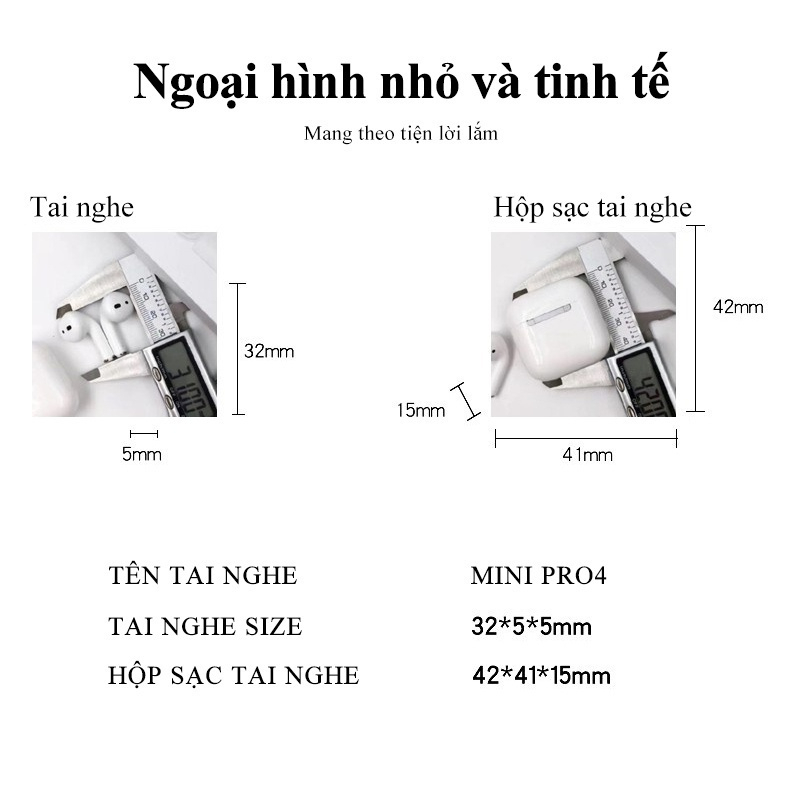 Tai Nghe Bluetooth Pro 4 Bản Quốc Tế New 2023 V5.4, Tai Nghe Không Dây Chơi Game Có Micro Chống Nước, BH 12 Tháng