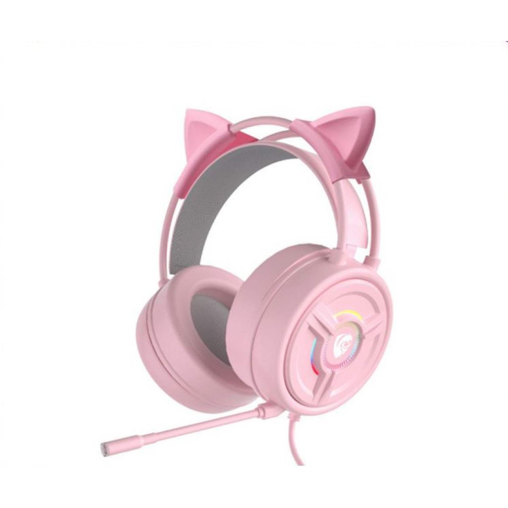 Tai Nghe Trùm Đầu Chơi Game Psh-200 3.5 màu hồng Có Đèn Led tai mèo cực xinh