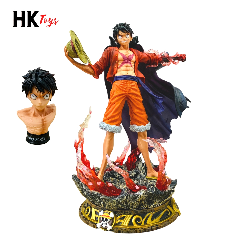 Mô Hình OnePiece Luffy nika gear 2 dáng đứng siêu ngầu 2 đầu thay thế có led usb ( ko có dây sạc ) cao 40cm nặng 2500
