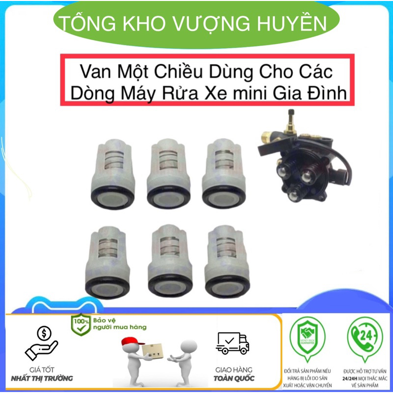 Bộ 6 Van 1 Chiều Dùng Cho Các Dòng Máy Rửa Xe Mini Gia Đình Van 1 Doăng 12-18