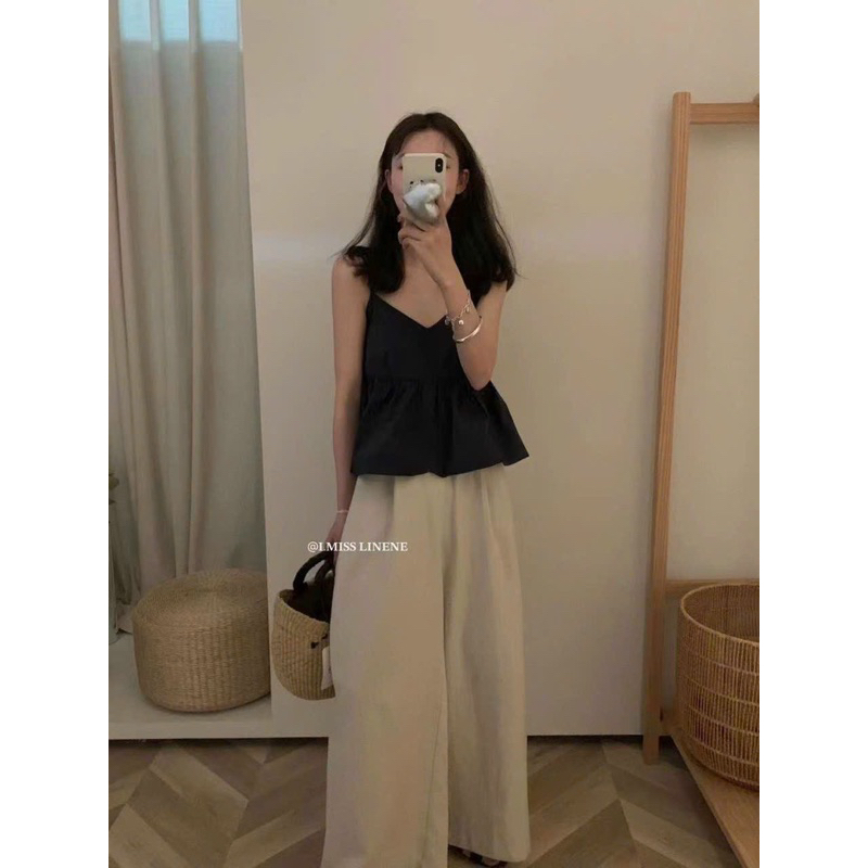 Áo hai dây thô mát- Áo 2 dây peplum chất thô sang xịn siêu rẻ