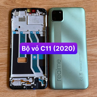 bộ xương vỏ Realme C11 2020 ,kèm khay sim,phím,kính camera lắp sẵn