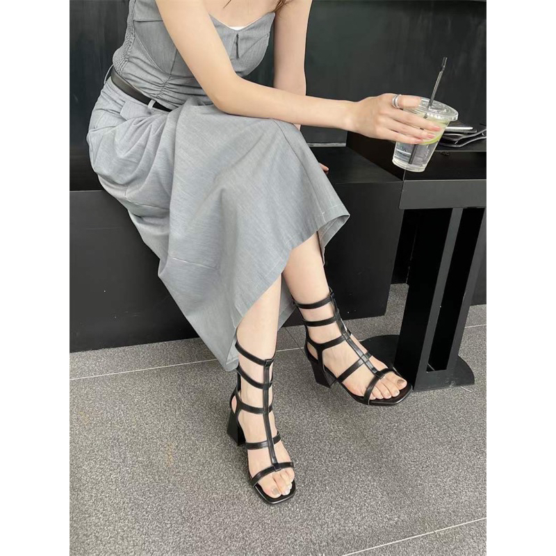 Sandal chiến binh nữ gót vuông -Hàng QC fullbox