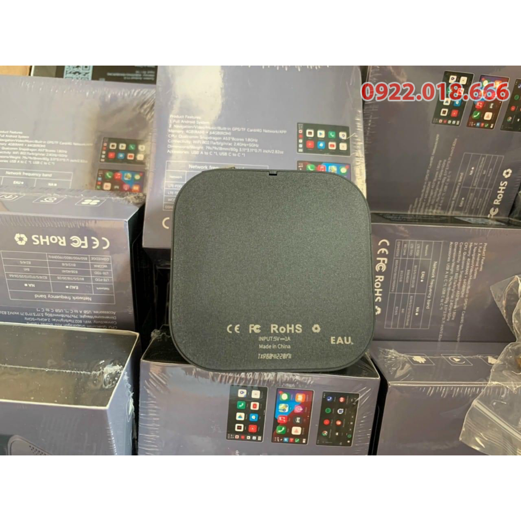 Bộ Carplay Android Box Ô Tô Tương Thích Mọi Dòng Xe-Cấu Hình Ram 4/64GB Chip 8 Nhân-Tặng Vietmap S2+
