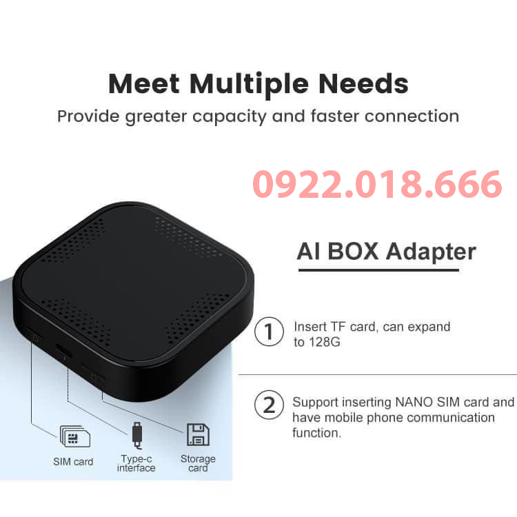 Bộ Carplay Android Box Ô Tô Tương Thích Mọi Dòng Xe-Cấu Hình Ram 4/64GB Chip 8 Nhân-Tặng Vietmap S2+