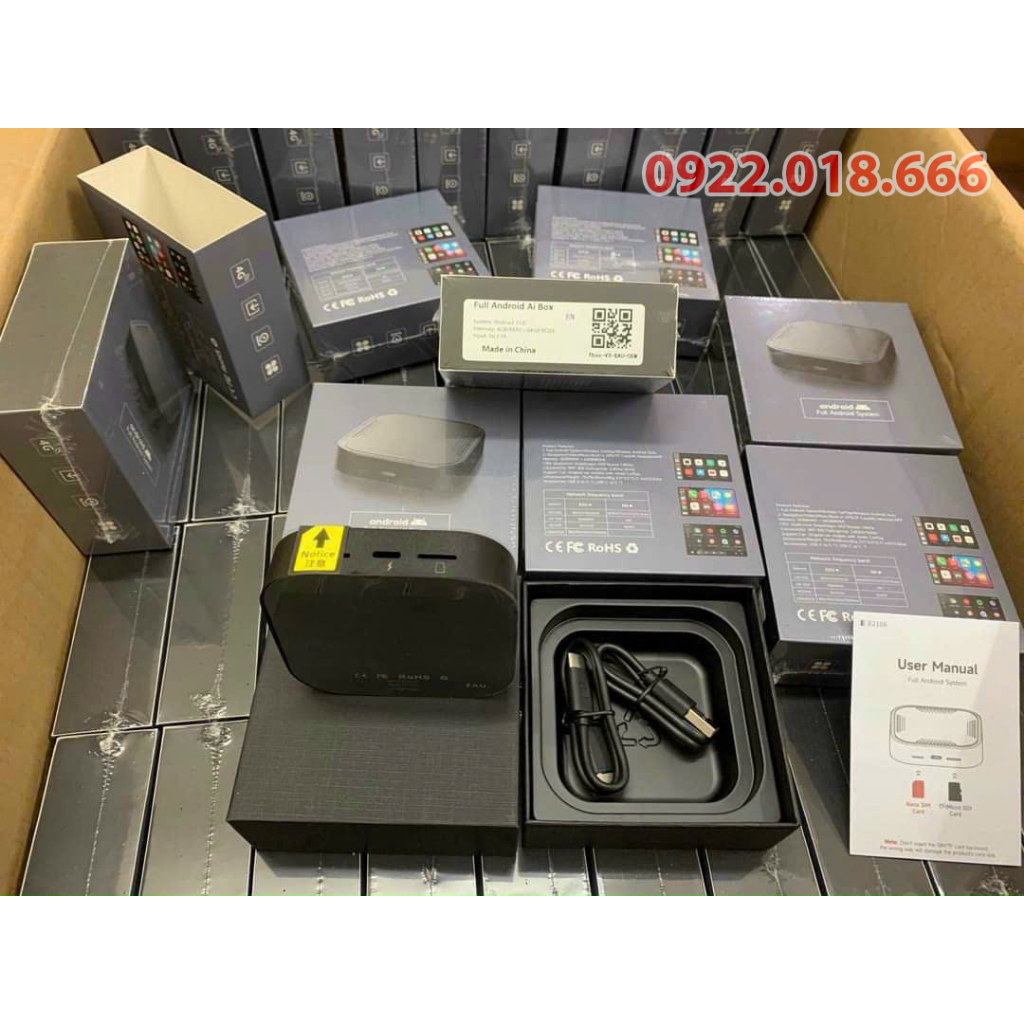 Bộ Carplay Android Box Ô Tô Tương Thích Mọi Dòng Xe-Cấu Hình Ram 4/64GB Chip 8 Nhân-Tặng Vietmap S2+