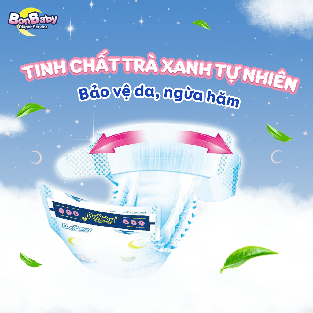 Combo 2 Bịch Tã Bỉm Bonbaby Cá Heo Cao Cấp Thấm Hút Siêu Đỉnh, Tinh Chất Trà Xanh Nhật Bản Chống Hăm Tuyệt Đối