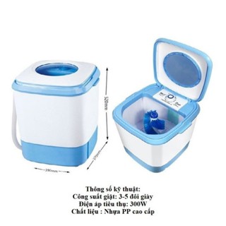 Máy giặt mini đa năng giặt quần áo, giày, vắt khô, khử khuẩn bằng công nghệ Blue Ag