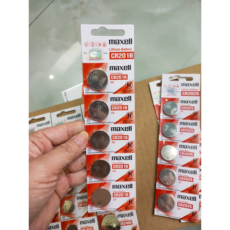 Pin CR2025/CR2016/CR2032 Lithium 3V Maxell vỉ 5 viên cao cấp Made In Japan - Hàng chính hãng