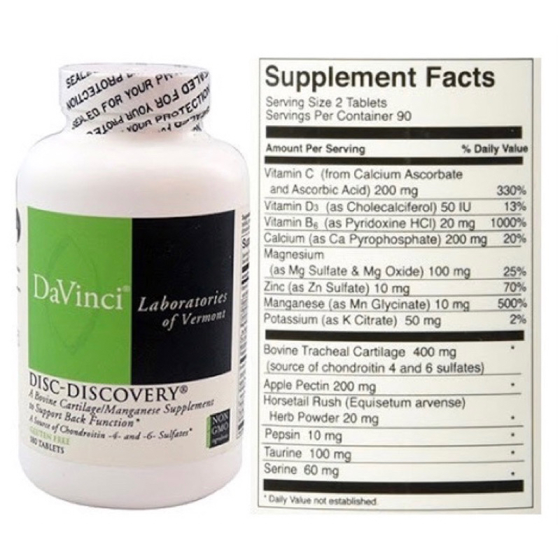 Viên Uống Davinci Disc Discovery Hỗ Trợ Thoái Hóa Cột Sống Và Thoát Vị Đĩa Đệm