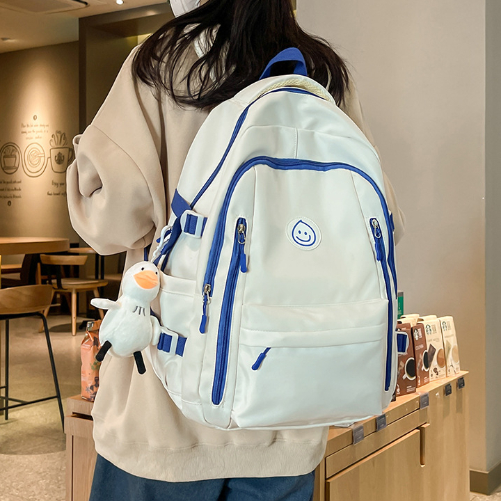 Balo Nam Nữ Đi Học Thời Trang Nhiều Ngăn Đựng Vừa Mọi Laptop Hình Mặt Cười Siêu Dễ Thương BL15
