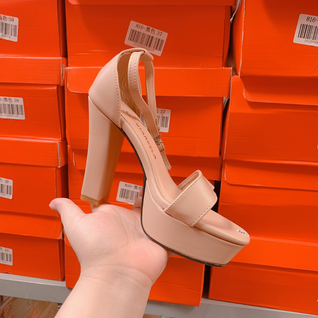 HÀNG CÓ SẴN, GIÀY SANDAL CAO GÓT 12P ĐẾ ĐÚP CÔ DÂU DA LÌ GÓT VUÔNG ĐI CHẮC CHÂN