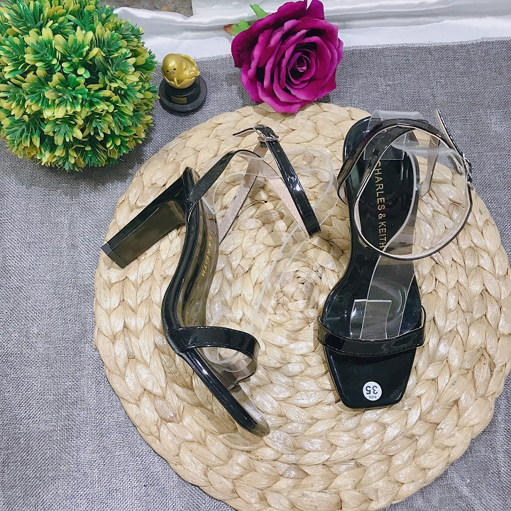 GIÀY SANDAL CAO GÓT QUAI MẢNH GÓT DẸT 9P DA BÓNG CỰC TÔN DÁNG