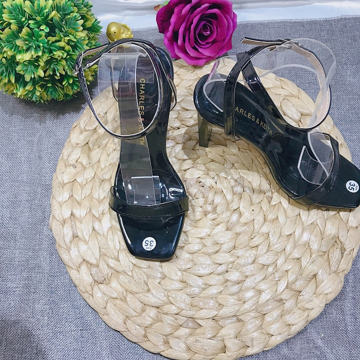 GIÀY SANDAL CAO GÓT QUAI MẢNH GÓT DẸT 9P DA BÓNG CỰC TÔN DÁNG