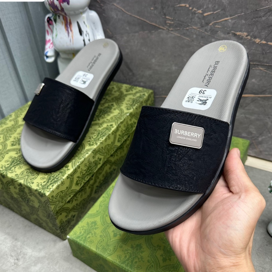 Dép Quai Ngang Nam D.G Quai Da Logo Đúc Thêu Viền Dép Đế Đúc Đắc Cực Chất_Dép Lê Cao Cấp