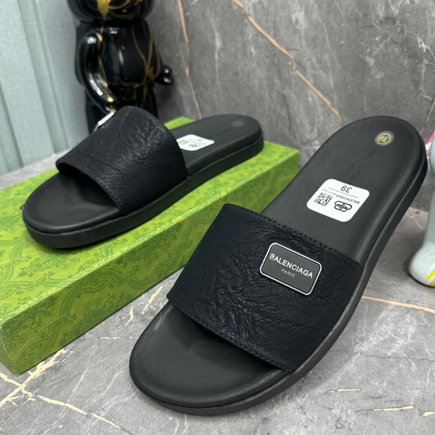 Dép Quai Ngang Nam D.G Quai Da Logo Đúc Thêu Viền Dép Đế Đúc Đắc Cực Chất_Dép Lê Cao Cấp