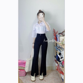 [Ảnh Thật] Quần Tây Loe Xẻ Ống Lưng Cao