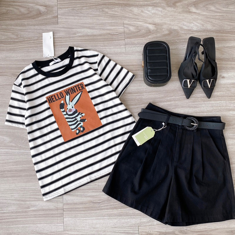 [ Ảnh thật + video ] áo pull kẻ hàng qccc , chất đẹp , phom rộng