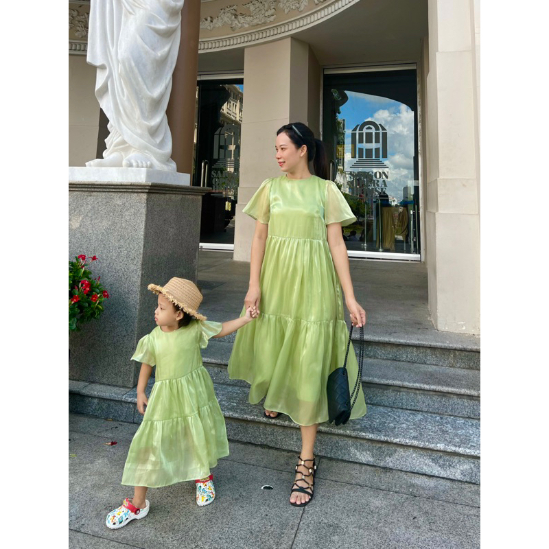 KAIRA - Đầm Mẹ và Bé, đầm lụa mẹ và bé đi biển, đầm lụa oganza mẹ & bé