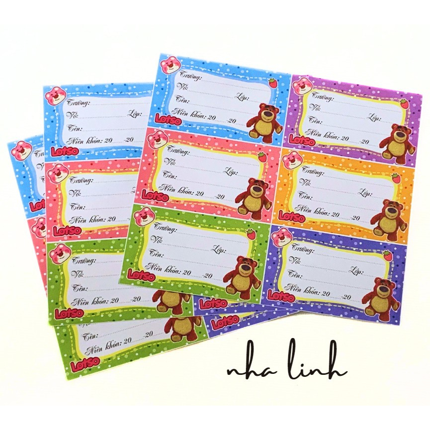 Nhãn vở 6 ô (18 nhãn/ xấp)