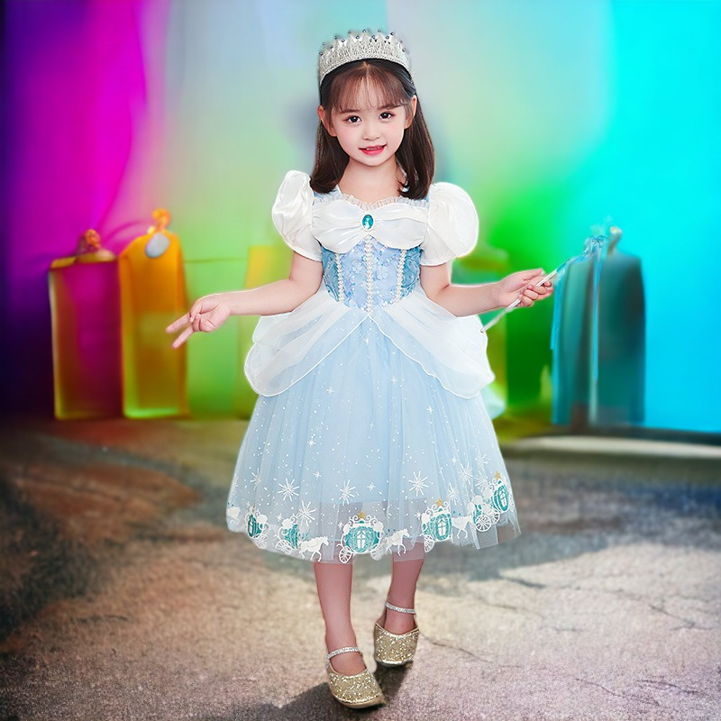 Đầm công chúa Elsa, công chúa Cinderella cho bé gái 3-9 tuổi mẫu mới 2023
