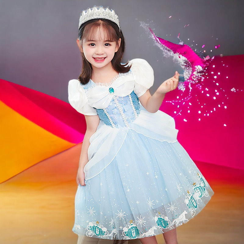 Đầm công chúa Elsa, công chúa Cinderella cho bé gái 3-9 tuổi mẫu mới 2023
