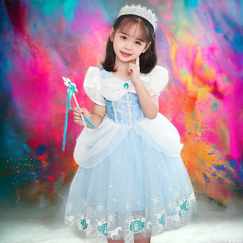 Đầm công chúa Elsa, công chúa Cinderella cho bé gái 3-9 tuổi mẫu mới 2023