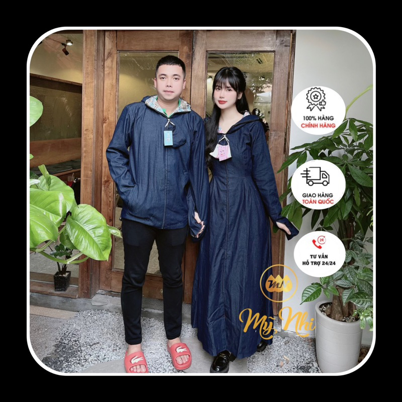 Áo Chống Nắng Bò Jean Nam - Nữ 2 Lớp Mỹ Nhi