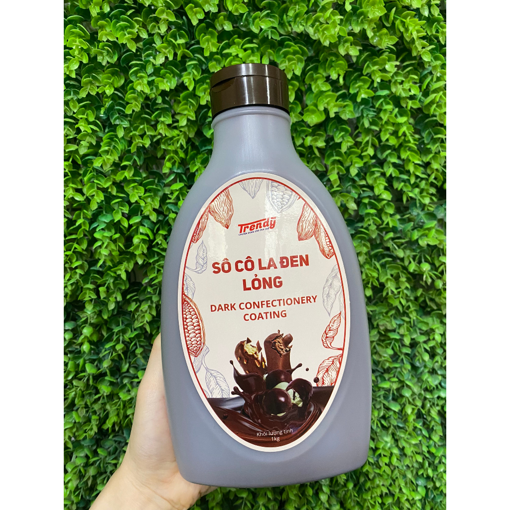 Sốt Socola lỏng Trendy tạo vỏ giòn cho kem và trà sữa chai 1.25kg