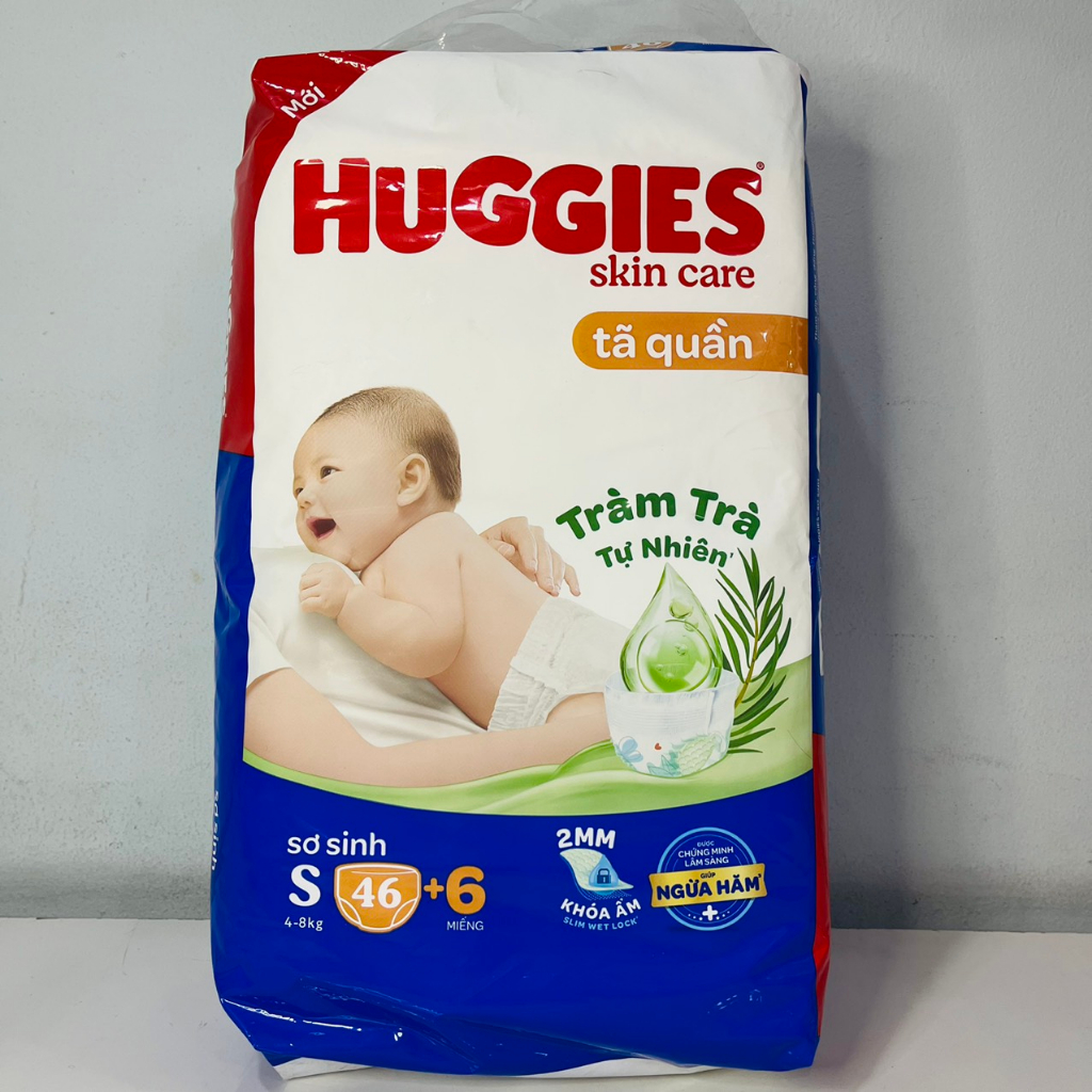 Tã Quần Huggies Size S 46 Miếng mẫu mới skincare Cho Bé 4-8kg