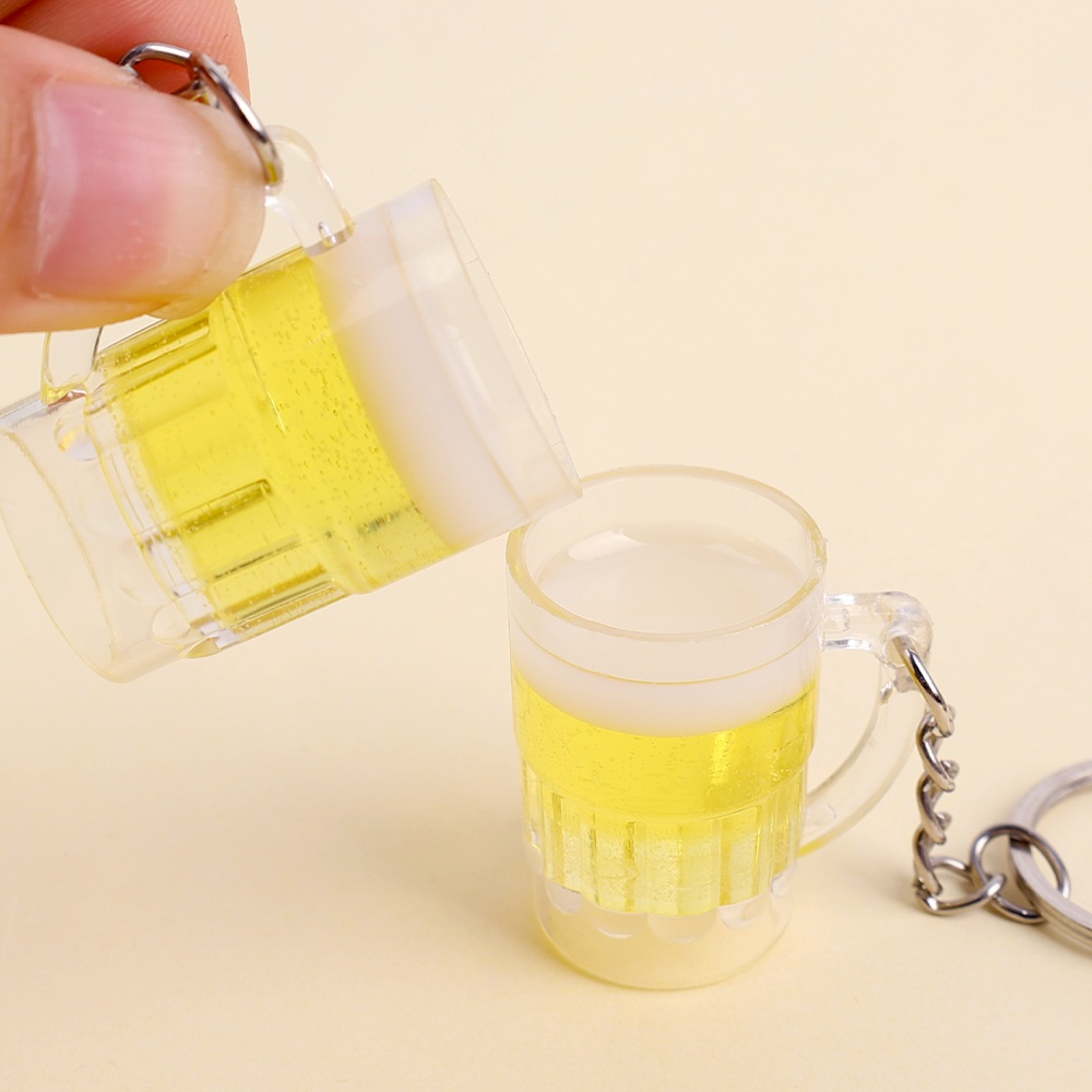 Mô hình cốc bia mini trang trí móc khóa, mặt dây truyền độc đáo