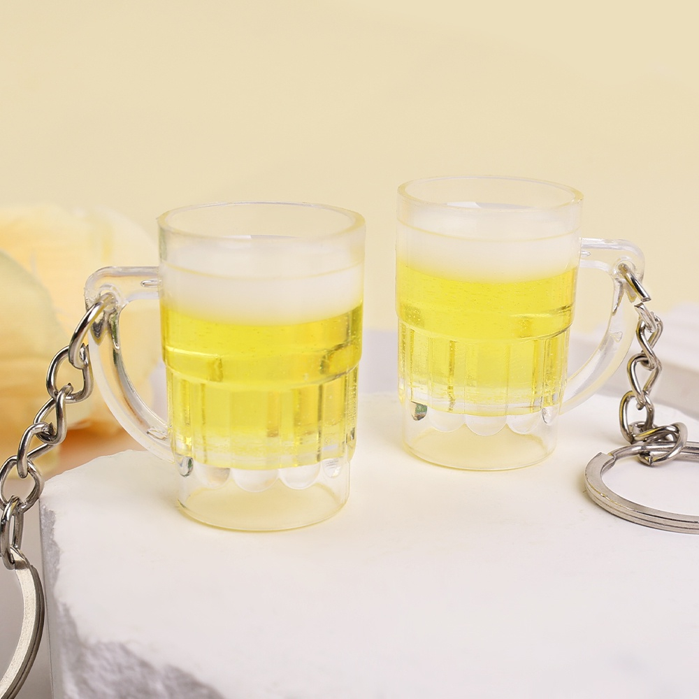Mô hình cốc bia mini trang trí móc khóa, mặt dây truyền độc đáo