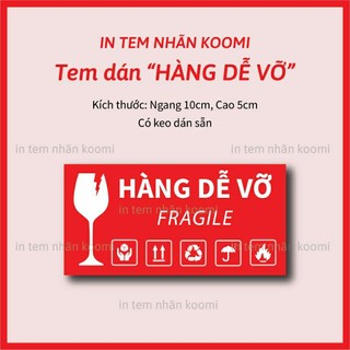 Tem decal chú ý hàng dễ vỡ
