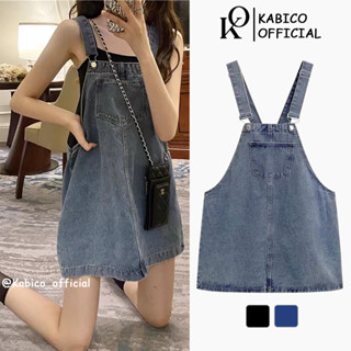 Váy yếm jeans ngắn KABICO váy yếm nữ kaki dáng rộng trẻ trung thanh lịch phong cách Hàn Quốc Y10