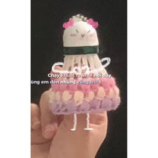 Móc khóa cầu lông len handmade theo yêu cầu kèm móc khóa