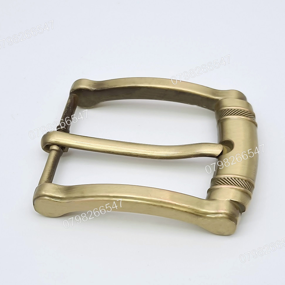 Mặt khoá thắt lưng nam DKK-066 | Đầu khoá kim vàng đồng bảng 4F có hai đường hoạ tiết ấn tượng
