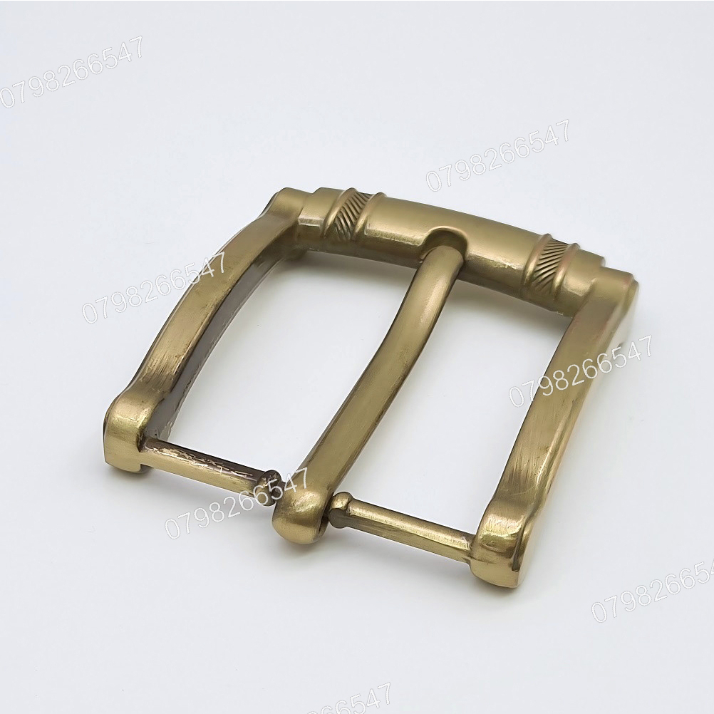 Mặt khoá thắt lưng nam DKK-066 | Đầu khoá kim vàng đồng bảng 4F có hai đường hoạ tiết ấn tượng