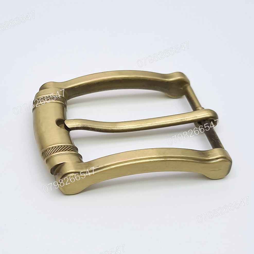 Mặt khoá thắt lưng nam DKK-066 | Đầu khoá kim vàng đồng bảng 4F có hai đường hoạ tiết ấn tượng