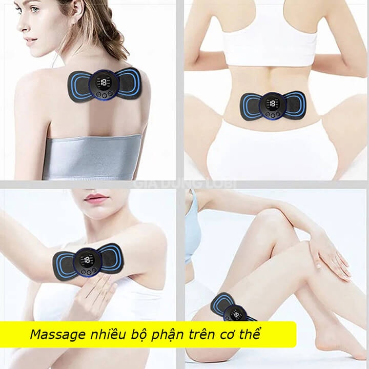 Miếng dán massage xung điện CECILA 8 chế độ 19 cường độ massage giảm đau nhức cổ vai gáy, bắp tay, lưng