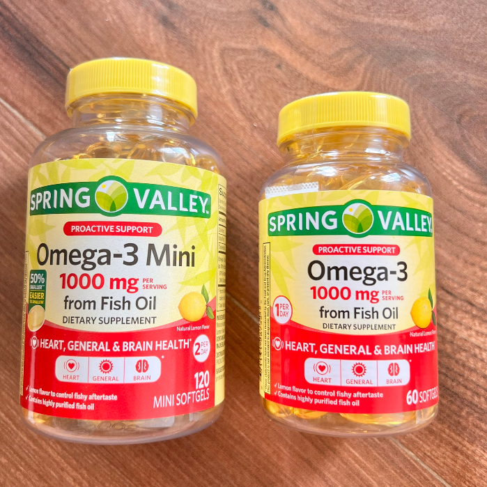 Viên uống dầu cá siêu cô đặc vị chanh Spring Valley Omega 3 1000mg 120 viên