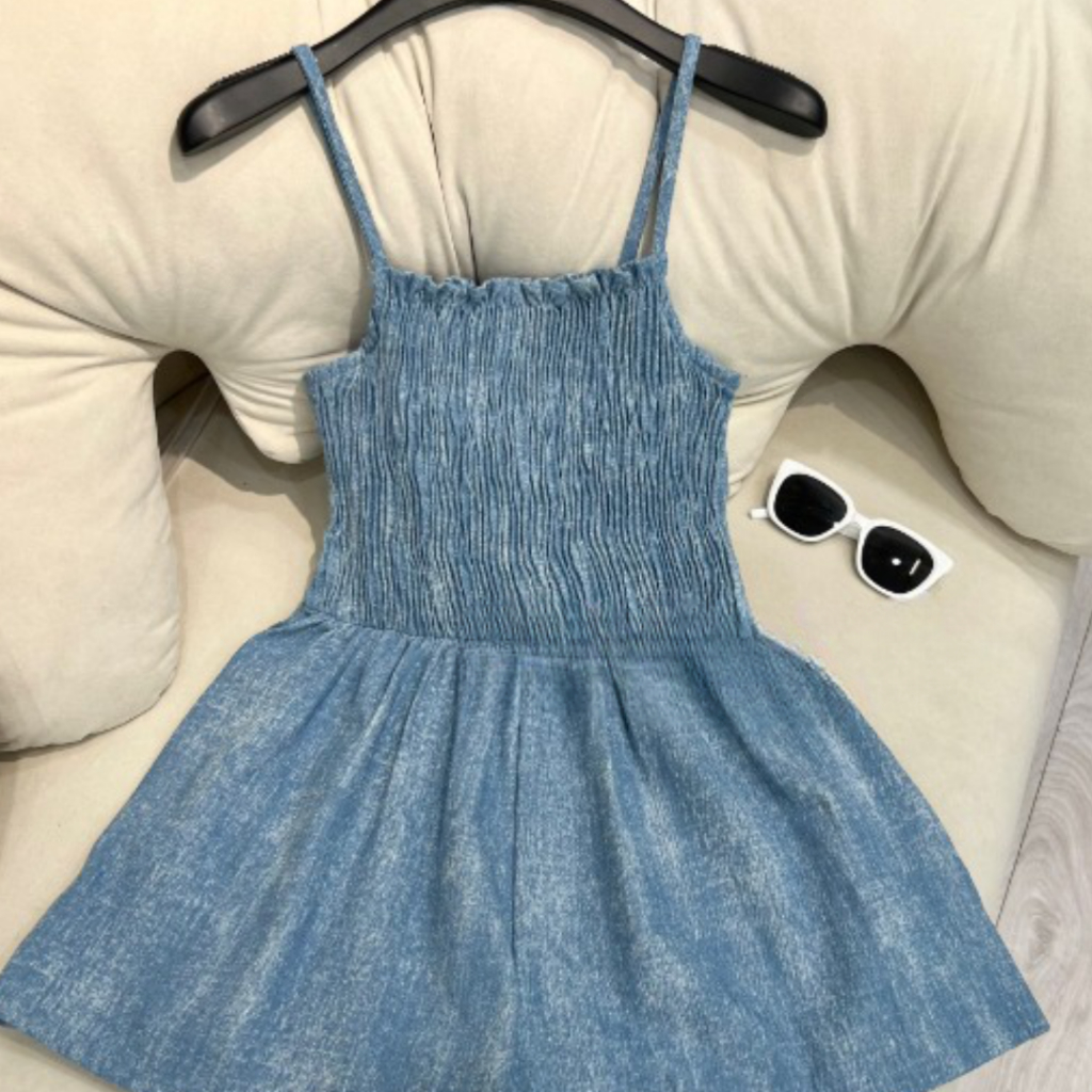 Váy nữ đi biển mùa hè PHUONGMOON, thiết kế playsuits hai dây xinh xắn | BigBuy360 - bigbuy360.vn