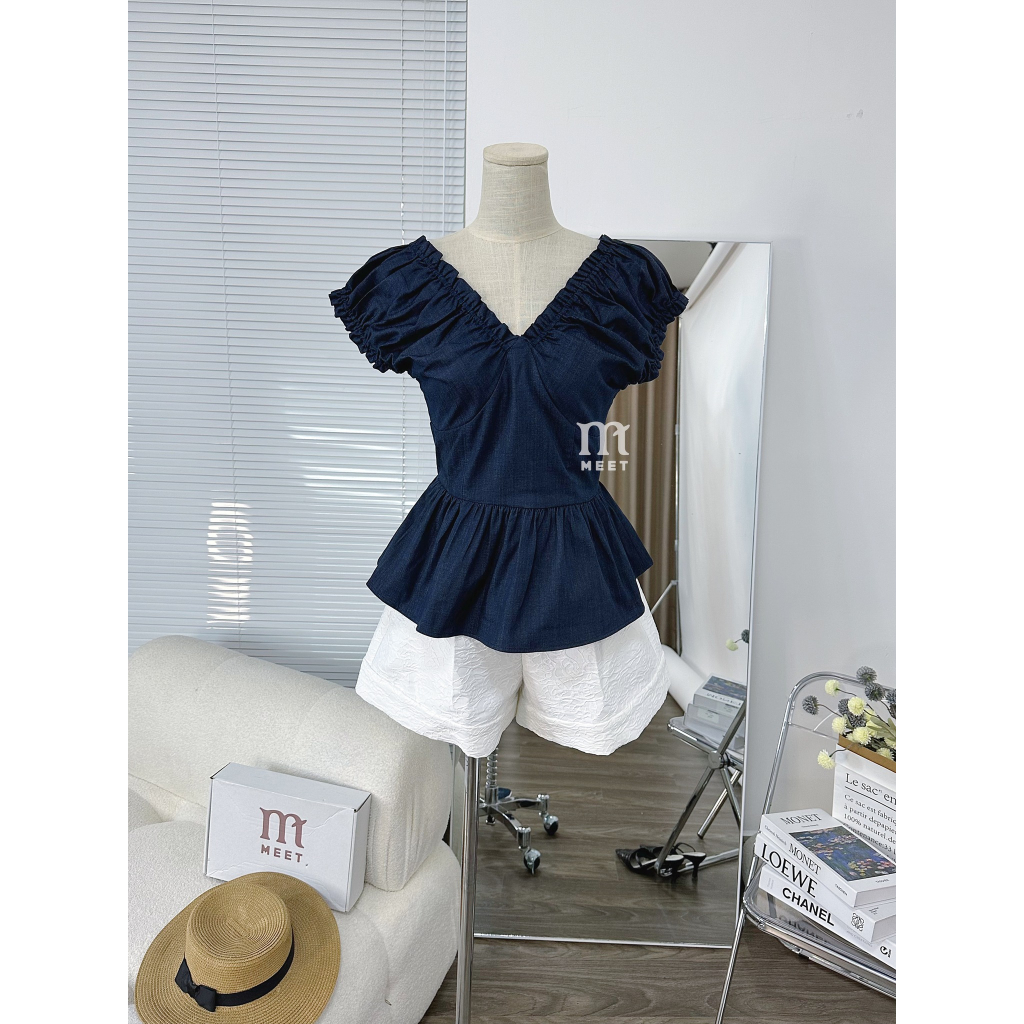 MEET - Áo Denim Nhún Ngực