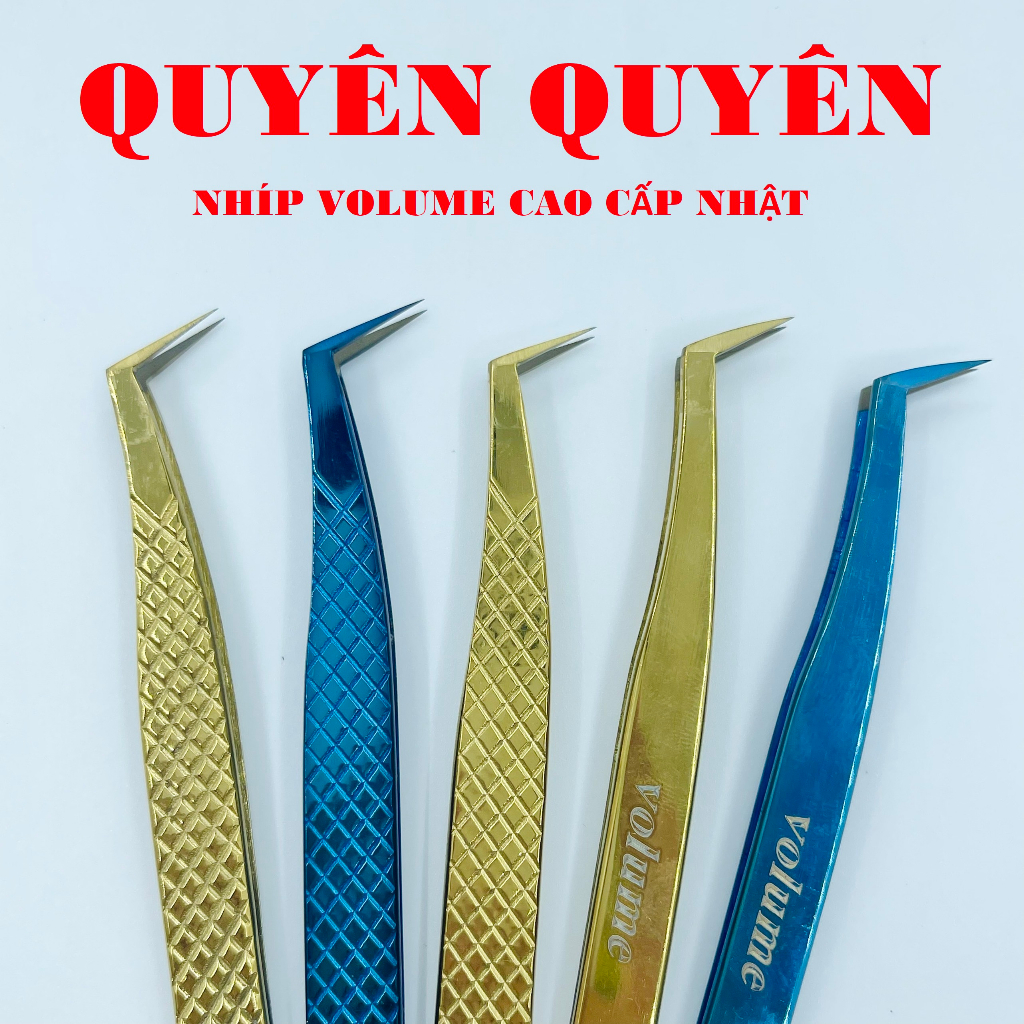 Nhíp nối mi volume cao cấp mũi 12MM - 15MM gắp 20-30d - dụng cụ nối mi_QUYÊN QUYÊN