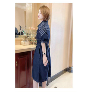 ĐẦM JEAN DENIM PHỐI CARO – DDT1742