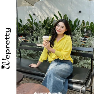 Áo sơmi croptop dài tay chất đũi thích hợp mùa hè phù hợp phong cách đơn giản, hiện đại AH07 Wepretty Clothes
