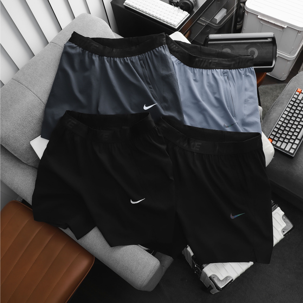 Quần short thể thao Nam form ngắn vải dù mượt mát co giãn nhẹ hàng chuẩn hãng