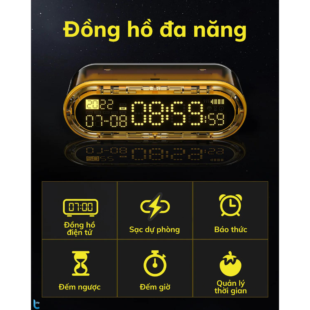 Sạc Dự Phòng Kiêm Đồng Hồ Shargeek Capsule Gravity 5000mAh - Hàng Chính Hãng